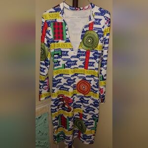 Multi color dress with belt